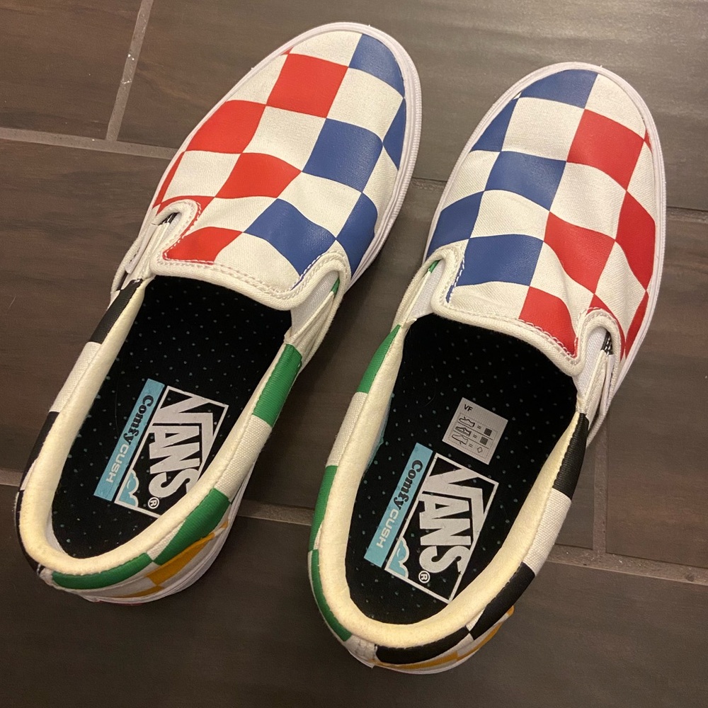 Vans ComfyCush Limited Edition Big Check Colorful Womens Sz 7 - Picture 4 of 5